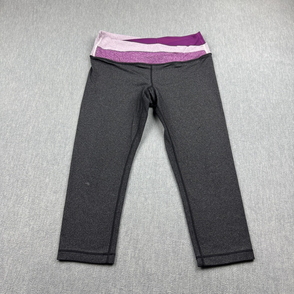 Lululemon Pants Women 8 Gray Groove Crop 20" Yoga Activewear Key Pocket Athletic